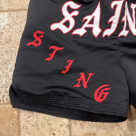 Saint Michael Black Sting Float Satin Boxing Shorts - Picture 2 of 9